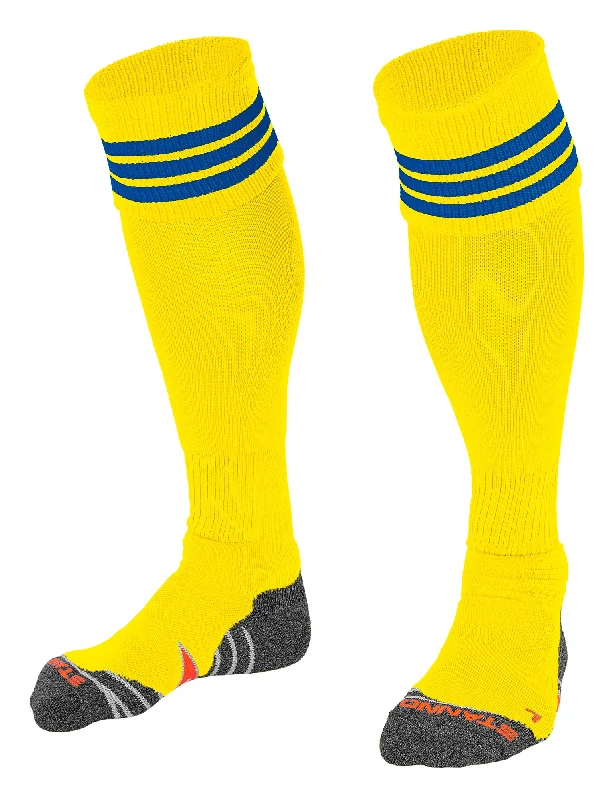 Funky Geometric Print Sock-Stanno Ring Football Sock (Yellow/Royal)