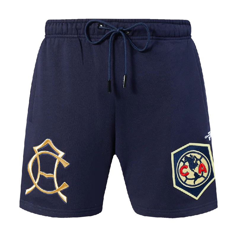 Shorts For Hippie Vibes-LIGA MX CLUB AMERICA PREMIUM MEN'S FLC SHORT (MIDNIGHT NAVY)