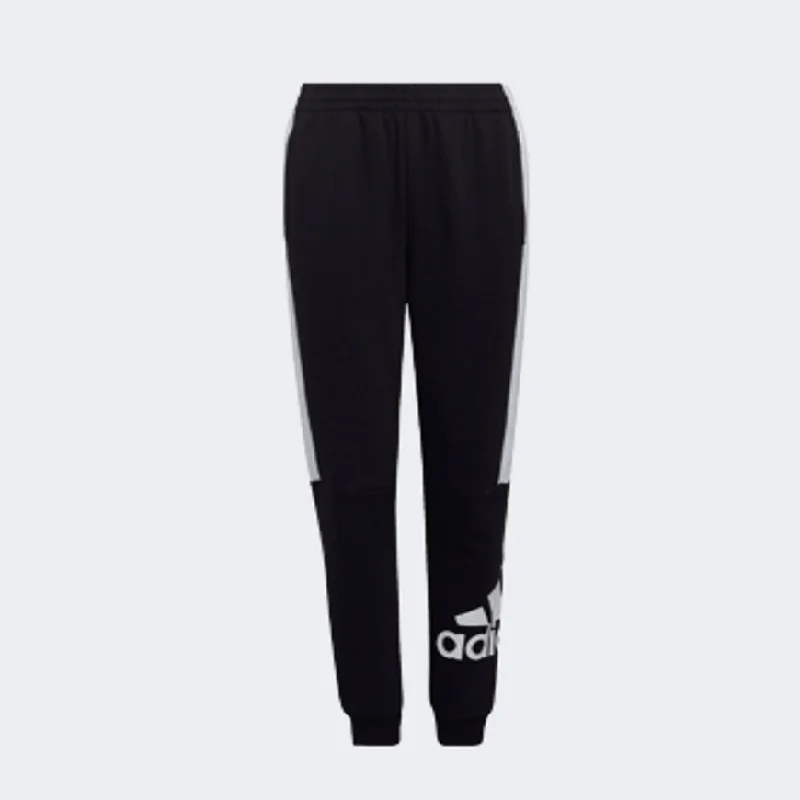 Soft Touch Jersey Pants-Adidas Colorblock Boys Lifestyle Pant Black/White