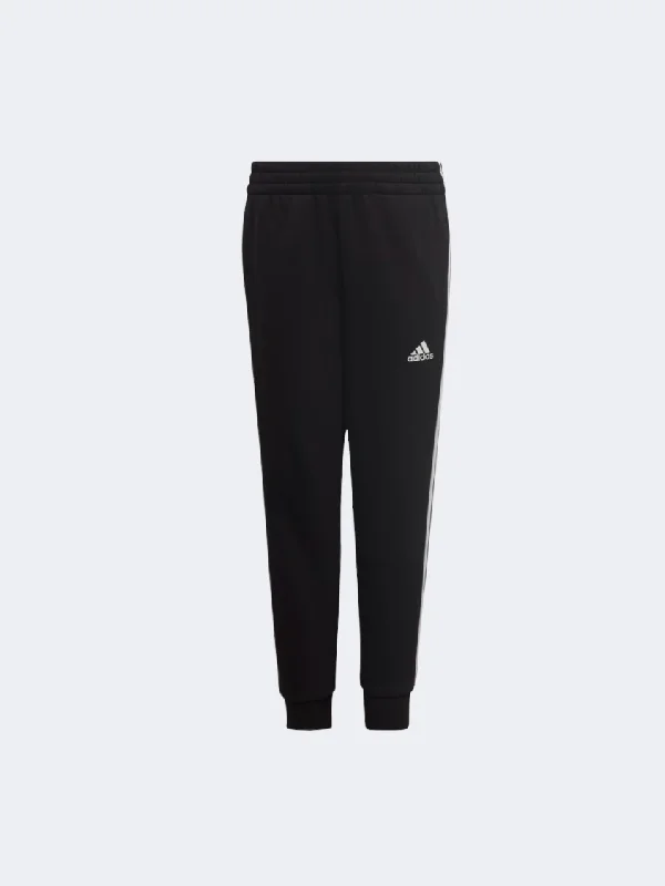 Comfortable Lounge Pajama Pants-Adidas Essential 3S Kids-Unisex Sportswear Pant Black/White