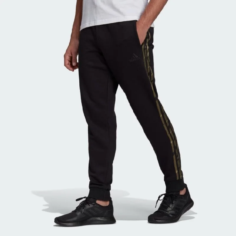 Waterproof Convertible Hiking Pants-Adidas Essentials French Terry Camo Print Men Lifestyle Pant Black