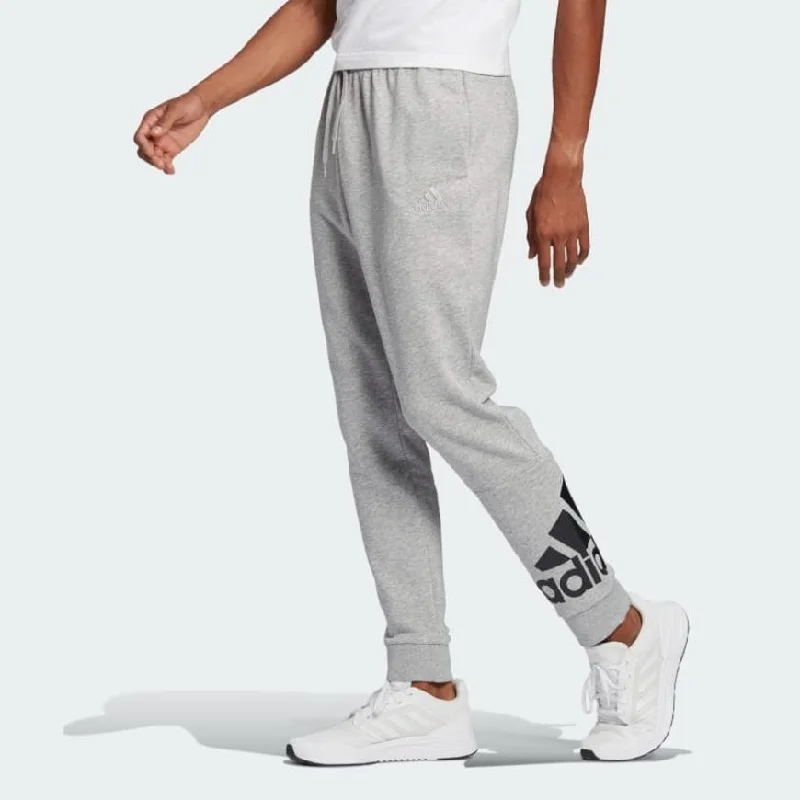 Classic Summer Capri Pants-Adidas Essentials French Terry Tapered Cuff Logo Men Lifestyle Pant Grey/White