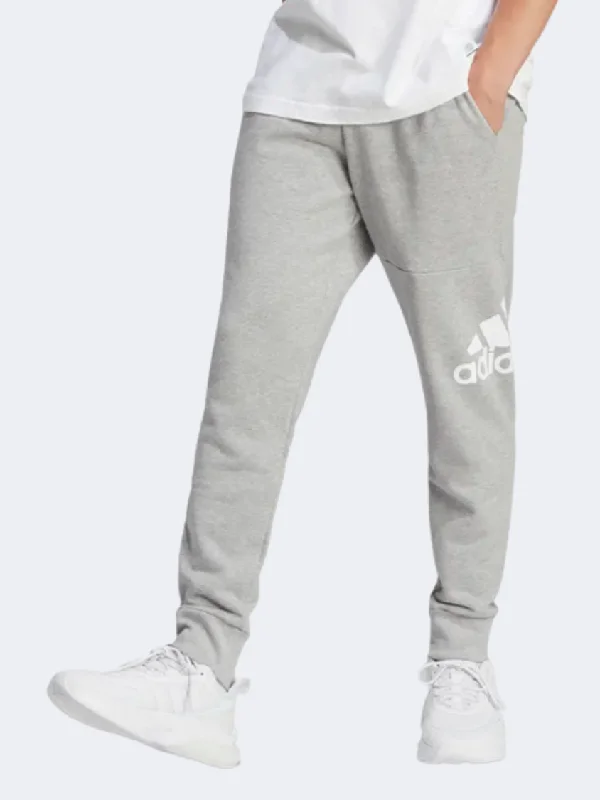 Casual Cotton Pants-Adidas Essentials French Terry Tapered Cuff Men Sportswear Pant Grey