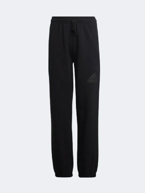 Edgy Faux Croc Leather Pants-Adidas Future Icons Logo Tracksuit Gs Sportswear Pant Black