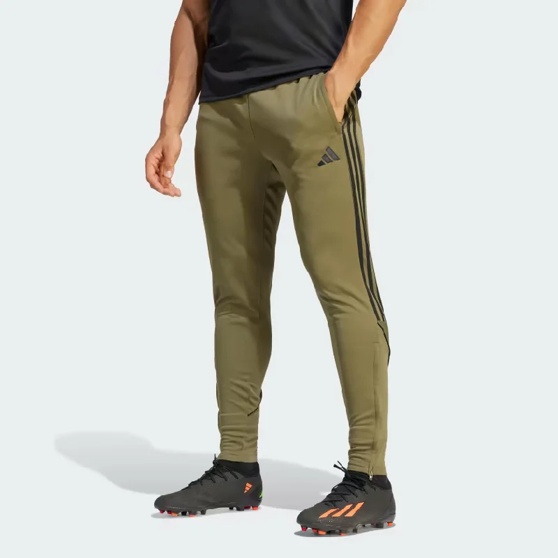 Classic Pleated Dress Pants-Adidas Men's Tiro23 League Pants-Olive Strata / Black