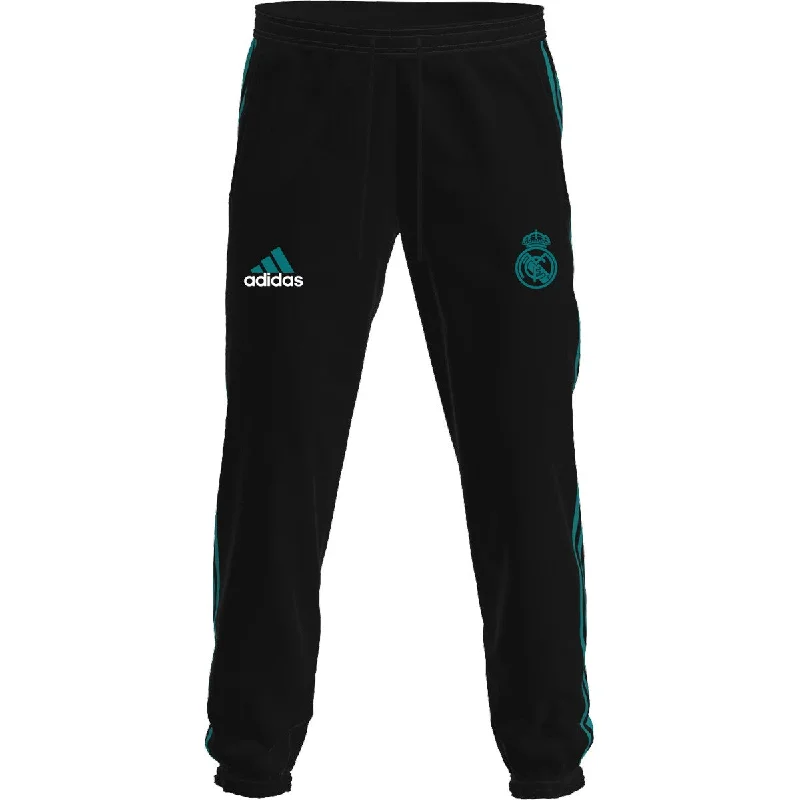 High-Performance Sports Pants-ADIDAS REAL MADRID ICON WOVEN PANTS-BLACK/BLAST EMERALD