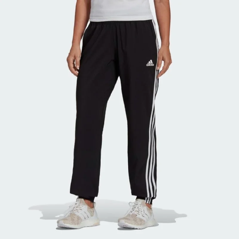 High-Waist Straight Pants-Adidas Trainicons 3-Stripes Woven Women Training Pant Black