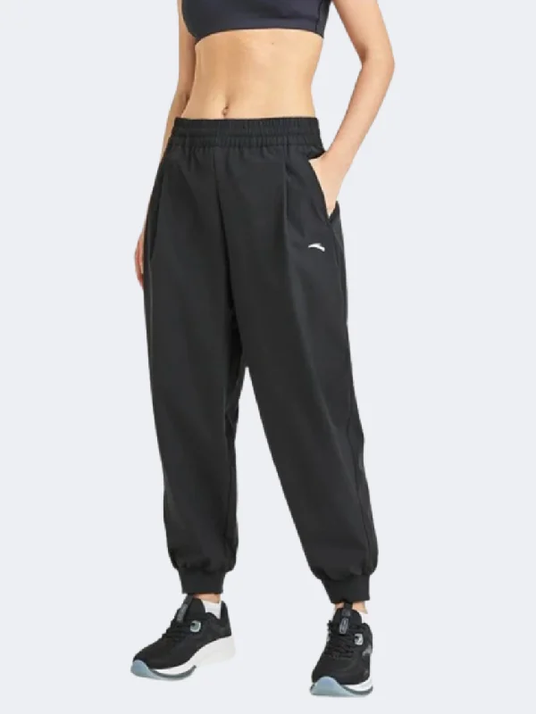 Trendy Satin Lounge Pants-Anta Woven Women Training Pant Black