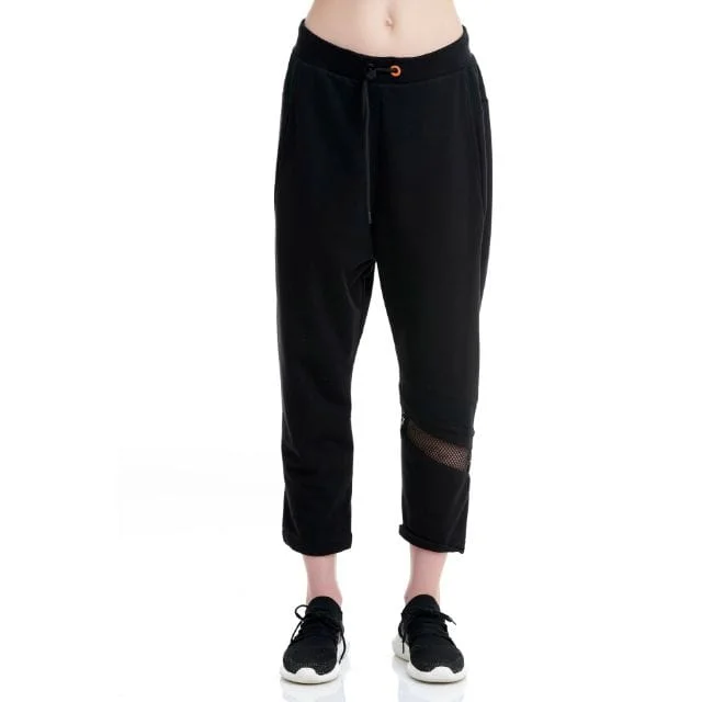 Ultra-Soft Velvet Pants-Bodytalk Women's carrot fit loose sweatpants 'Pi' Black 906500-00100