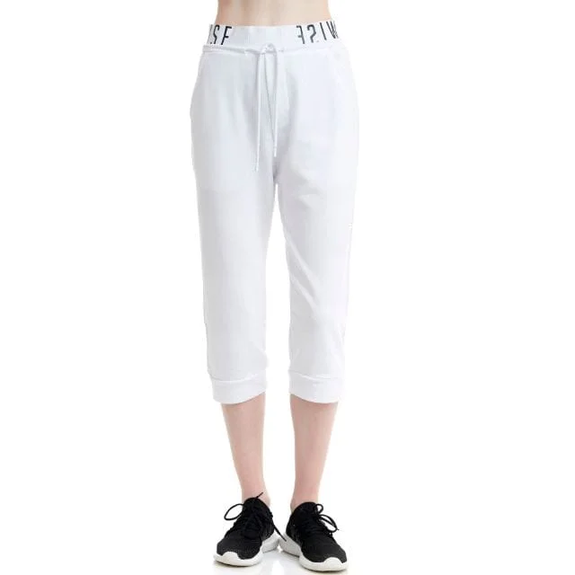 Eco-Friendly Bamboo Pants-Bodytalk Women's carrot fit loose sweatpants 'SPORTSWISE' White 906700-00200