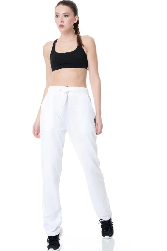 Breathable Cotton Yoga Pants-Bodytalk Women's Lifestyle 1191-909800-00200 Pantssonw Regular White Pants