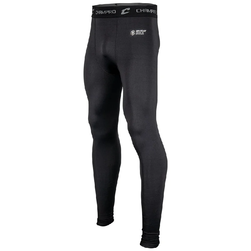 Fashionable Plaid Suit Pants-Champro Compression Cold Weather Tight Pants-Black