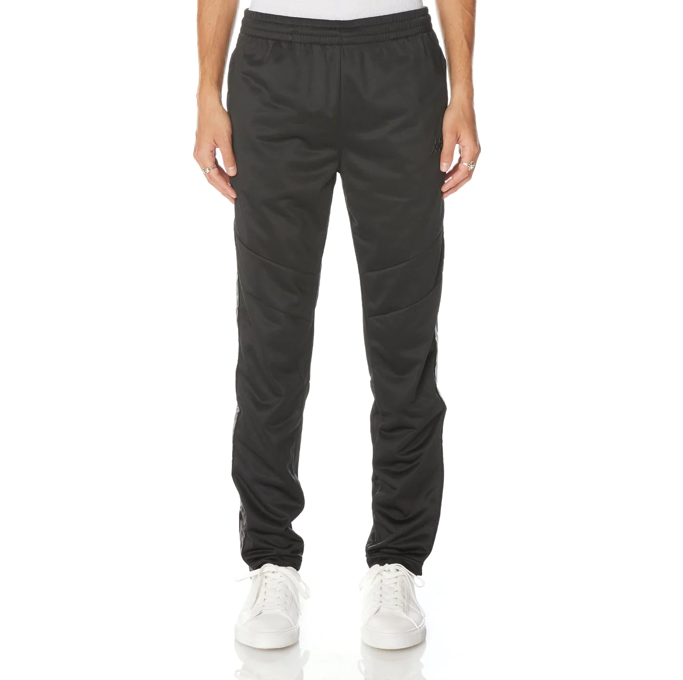 Edgy High-Shine Vinyl Pants-KAPPA 222 BANDA ADERNO TRACKPANTS - BLACK/BLACK