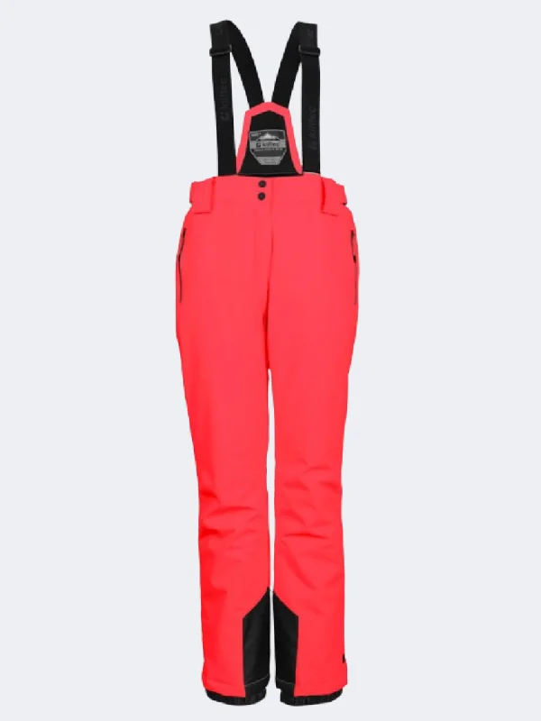 Cozy Elastic Waist Pants-Killtec Ksw 249 Women Skiing Pant Neon Coral