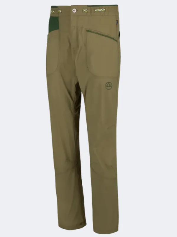 Ultra-Warm Fleece Joggers Pants-La Sportiva Talus Men Climbg Pant Turtle/Forest