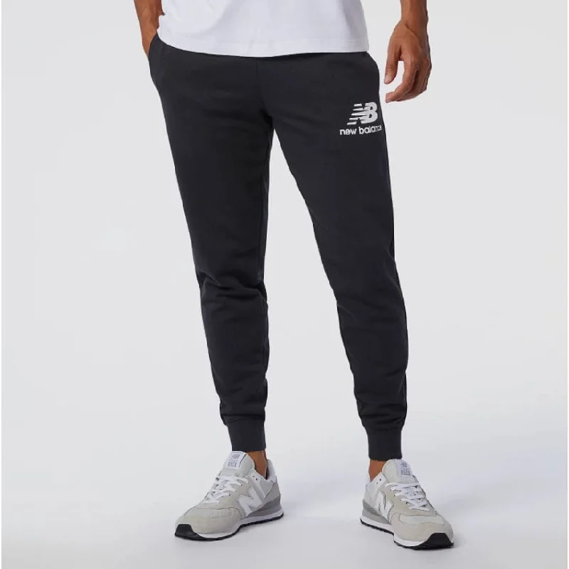 Versatile Smart Pants-New Balance Essential Stacked Logo Men Lifestyle Pant Black