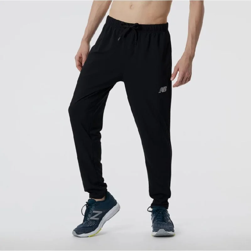 Fashion-Forward Plaid Pants-New Balance Knit Track Men Performance Pants Black