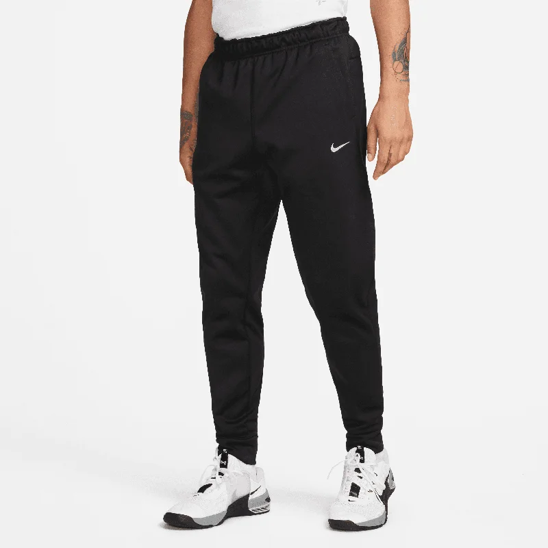 Cozy and Warm Flannel Pants-Nike Men's Therma-FIT Tapered Fitness Pants-Black