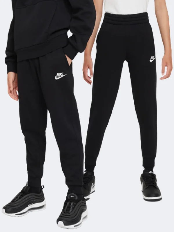 Fashionable Ruched Pants-Nike Sportswear Club Boys Lifestyle Lifestyle Pant Black/White