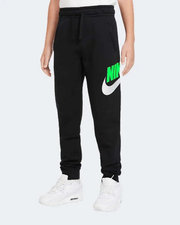 Stretchy Leggings Pants-Nike Sportswear Club Fleece Boys Lifestyle Pant Black/Green