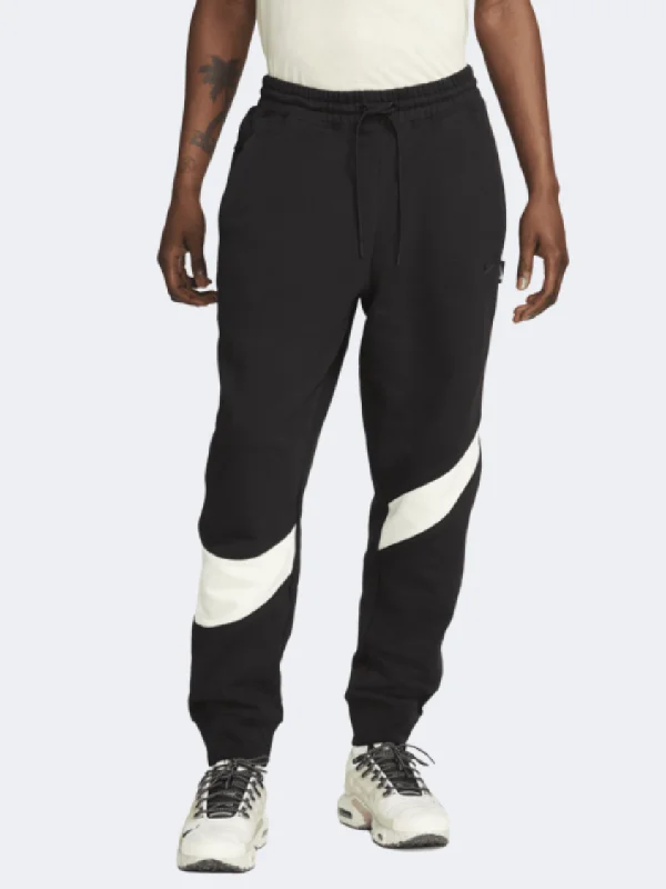 Comfortable Lounge Pajama Pants-Nike Swoosh Fleece Men Lifestyle Lifestyle Pant Black/Coconut Milk