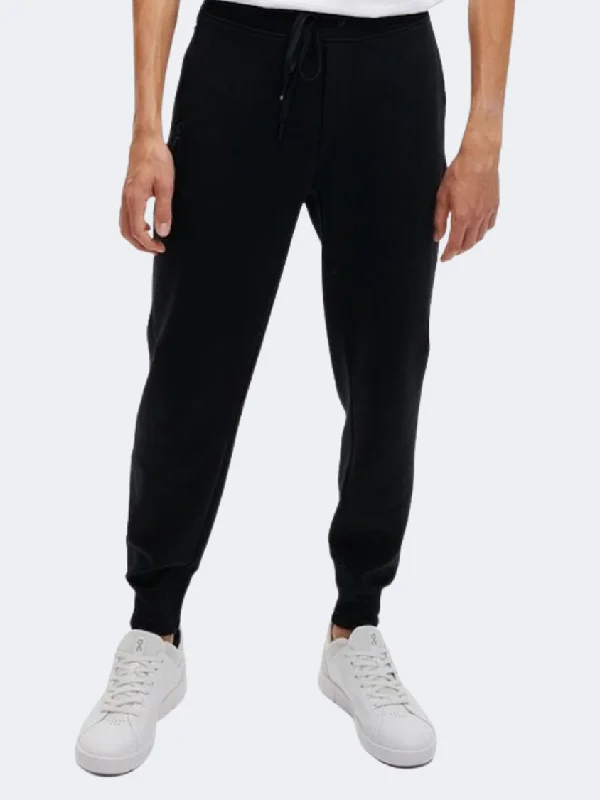 Wrinkle-Free Travel Pants-On Sweat Men Running Pant  Black