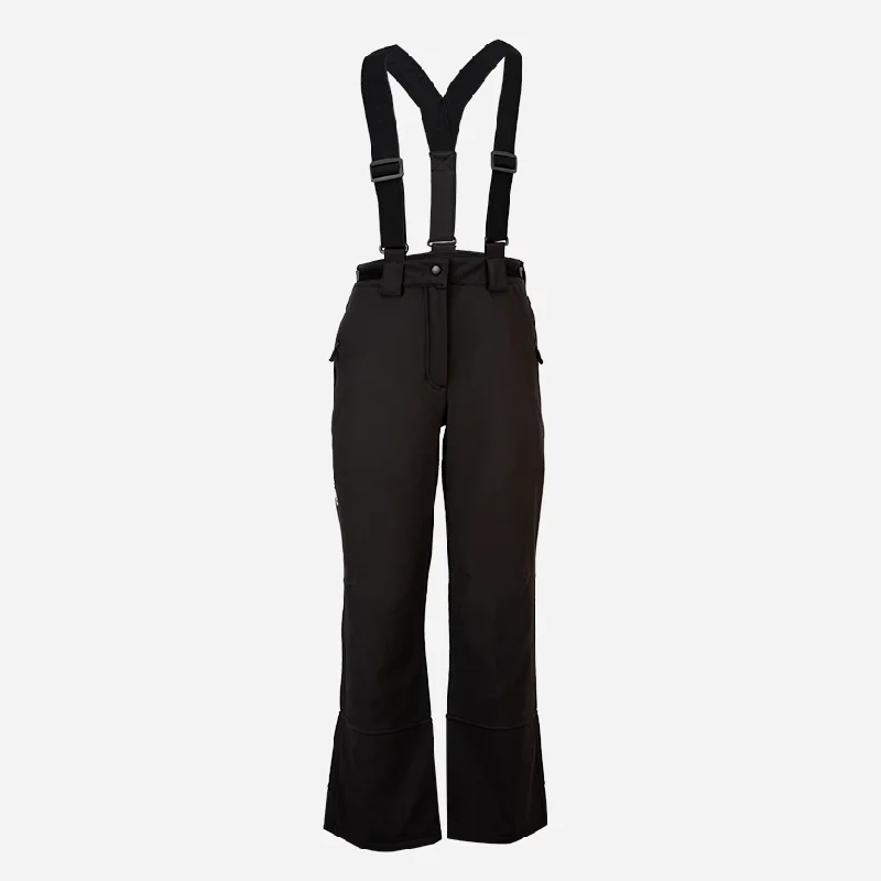 Chic Cropped Wide Leg Pants-TopTen Softshell With Suspenders Women Skiing Pant Black