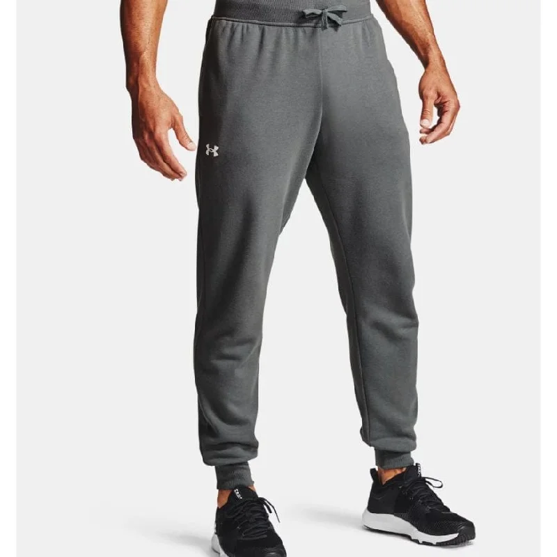 Ultra-Thin Breathable Pants-Under Armour Rival Cotton Men Training Pant Grey/White