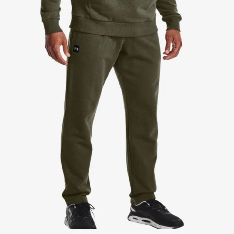 Stylish Faux Leather Leggings Pants-Under Armour Rival Fleece Men Training Pant Green