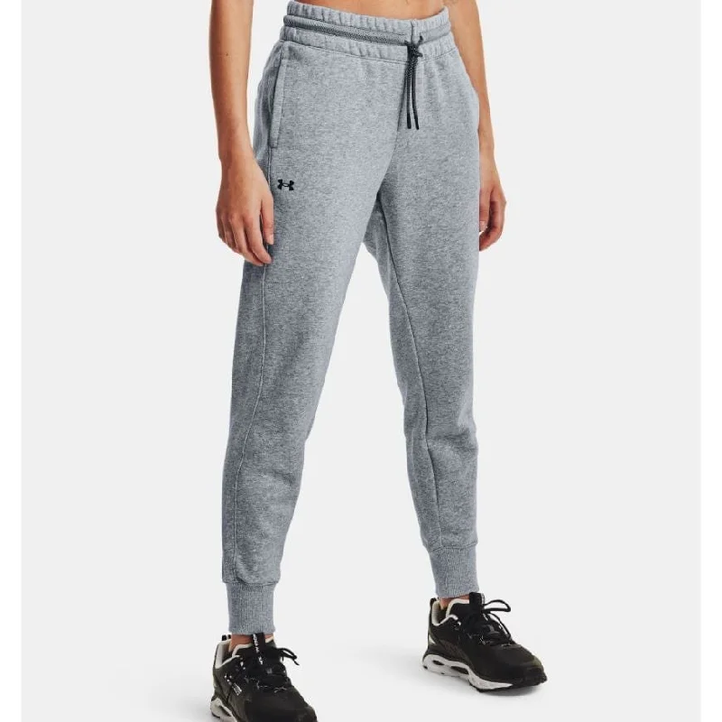 Relaxed Fit Sweatpants-Under Armour Rival Fleece Mesh Women Training Pant Heather/Black